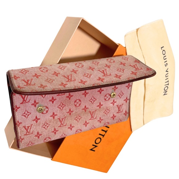 Louis Vuitton Pink Red Denim Long Wallet - Picture 5 of 7